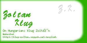 zoltan klug business card